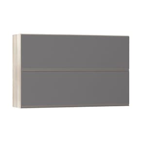 Armário Basculante Duplo 120cm 2 Portas Legno Crema C/Cinza