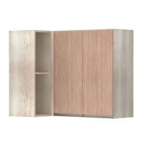 Armário Canto Reto Conjugado 2 Portas C/Nicho Legno Crema