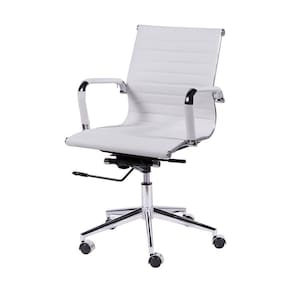 Cadeira De Escritorio Eames Esteirinha Baixa - Pu Branca