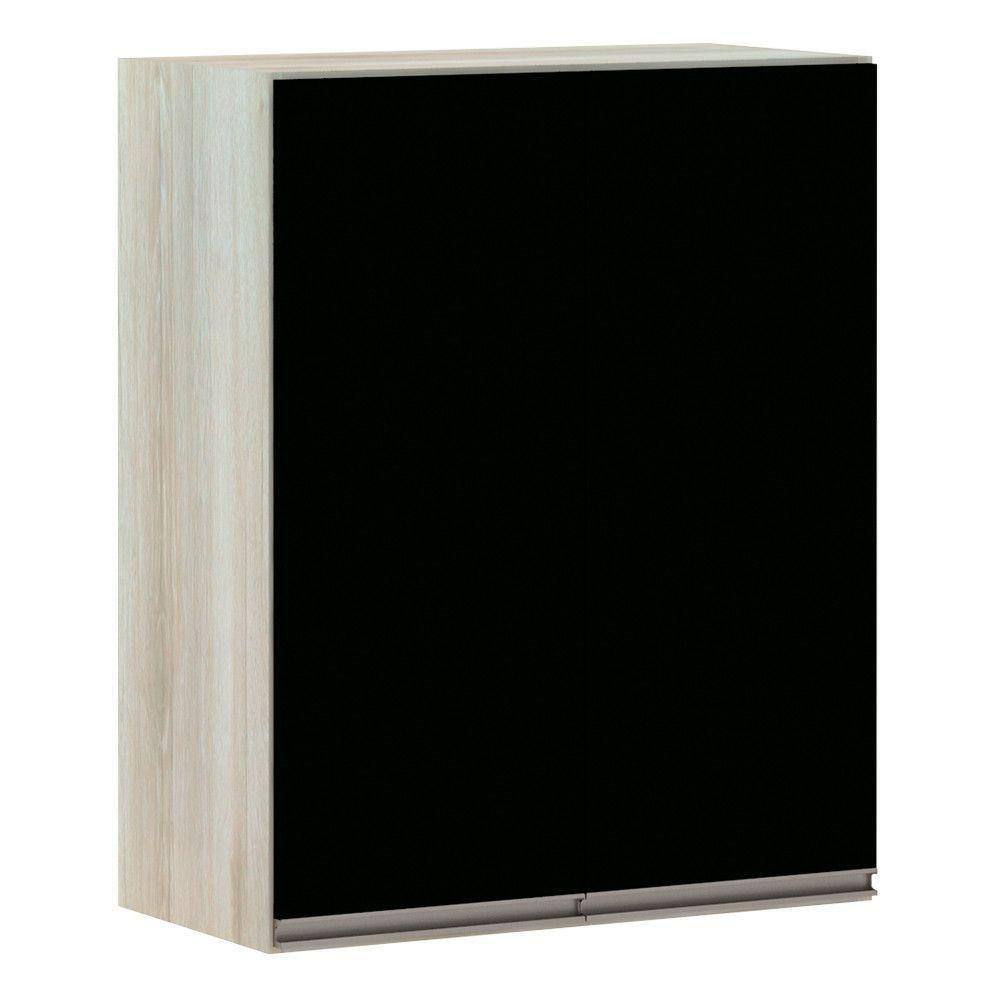 Armário Para Cozinha 60cm 2 Portas Legno Crema C/Preto Tx