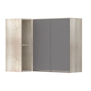 Armário Canto Reto Conjugado 2 Portas C/Nicho Legno Crema