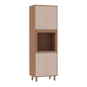 Paneleiro 70cm Nicho Para Microondas 4 Portas 2 Prateleiras