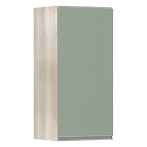 Armário Aéreo 35cm 1 Porta Lis Legno Crema C/Verde