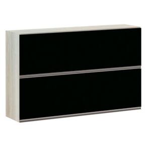 Armário Basculante Duplo 120cm 2 Portas Legno Crema C/Preto