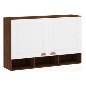 Armário Para Cozinha 120cm 2 Portas C/Nicho Safira Nogueir