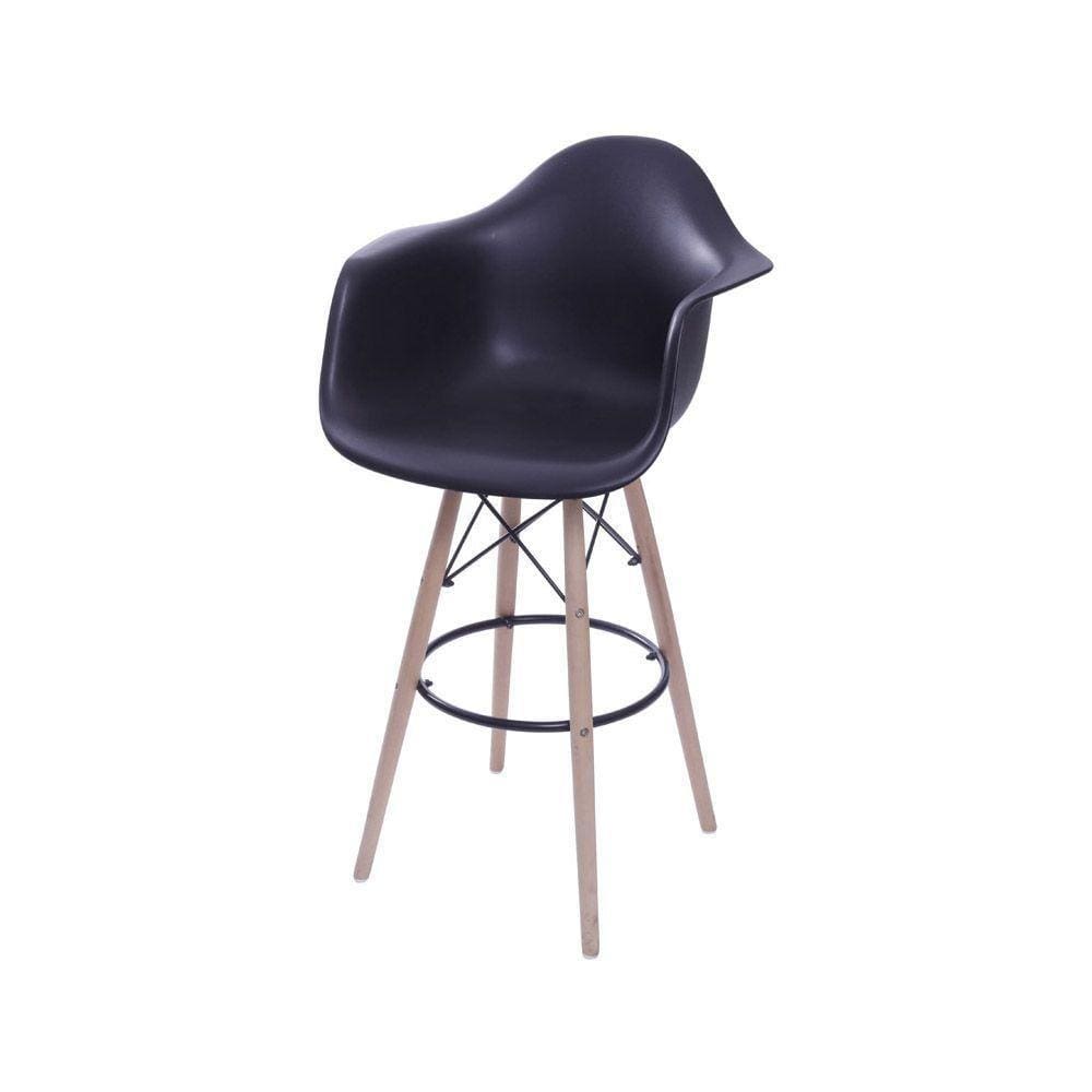 Banqueta Eames Dkr Com Braço - Preta