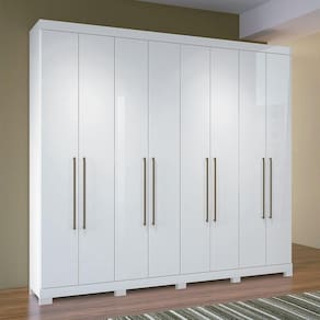 Guarda Roupa Casal 8 p Havana Santos Andirá Branco Branco