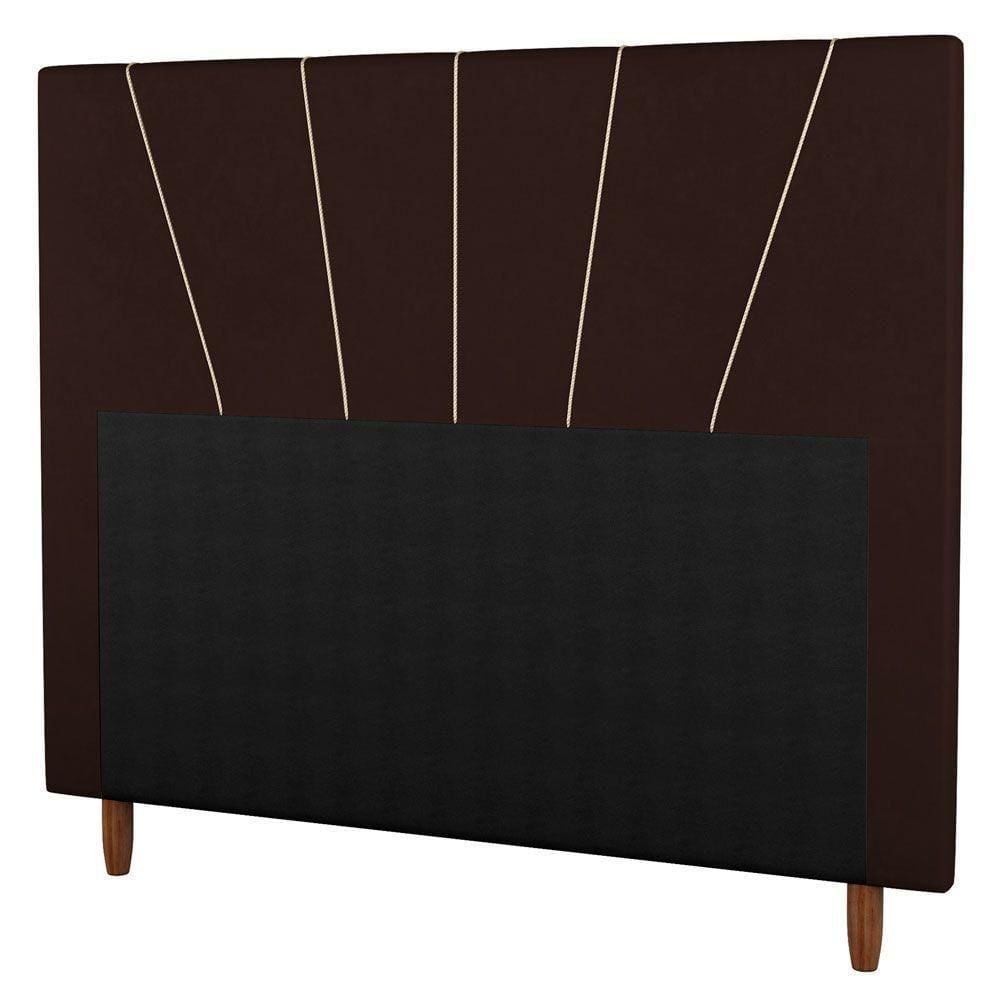 Cabeceira Solteiro 90cm Sintético Marrom