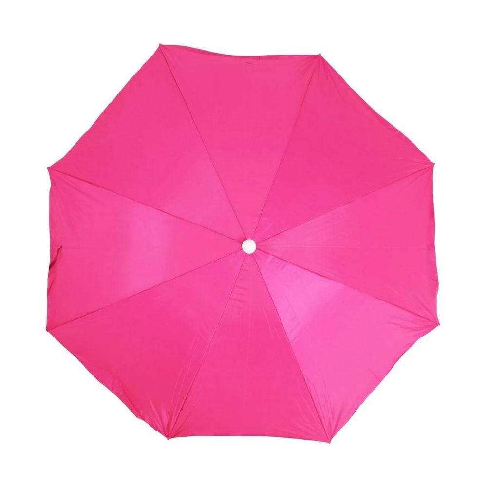 Guarda Sol Classic Articulável 1,80m Nylon+Silver Coat Praia, Verão Rosa Bel Ref.19200