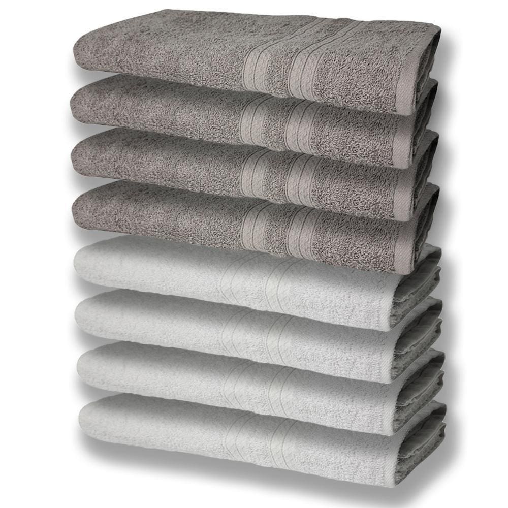 8 Toalhas Grande E Grossa 4 Branco 4 Cinza