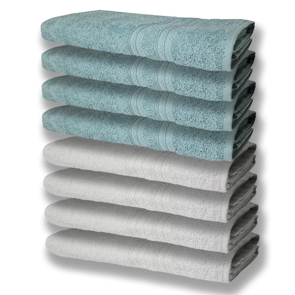 8 Toalhas Grande E Grossa 4 Branco 4 Verde
