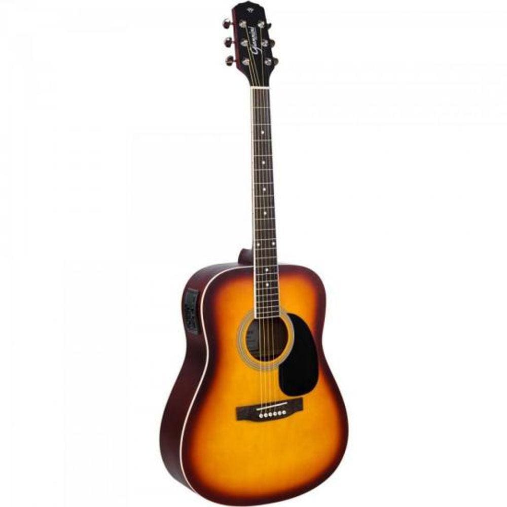 Violao Eletroacustico Dreadnought FOLK ACO GD-1 Tobacco Sunburst Giannini