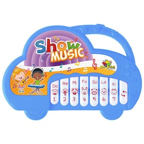 Teclado Infantil Musical Piano Bebê Show Music Brinquedo Dó Ré Mi Fá Só Lá Si Azul