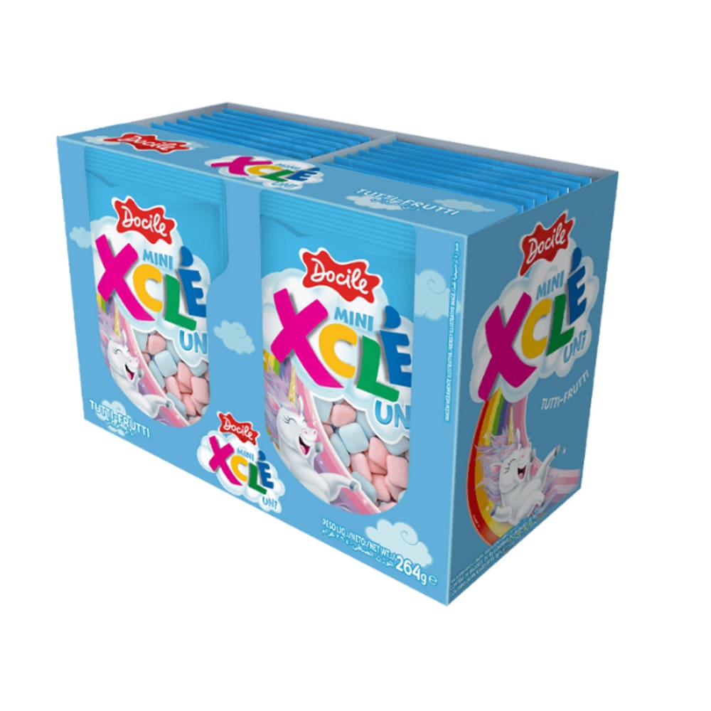 Chiclete Unicórnio Mini Xclé C/24 unidades de 11g - Docile