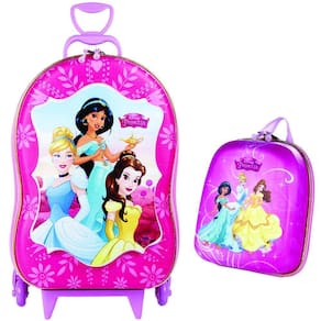 Mochila de Rodinhas Mochilete 3D com Rodinha Tripla + Lancheira Princesas Disney Maxtoy Diplomata