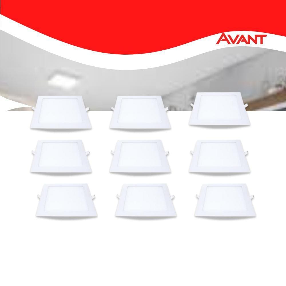 Kit 10 Painel Pop LED Plafon De Embutir 12W Quadrado 17cm Luz Neutra 4000K Bivolt Avant