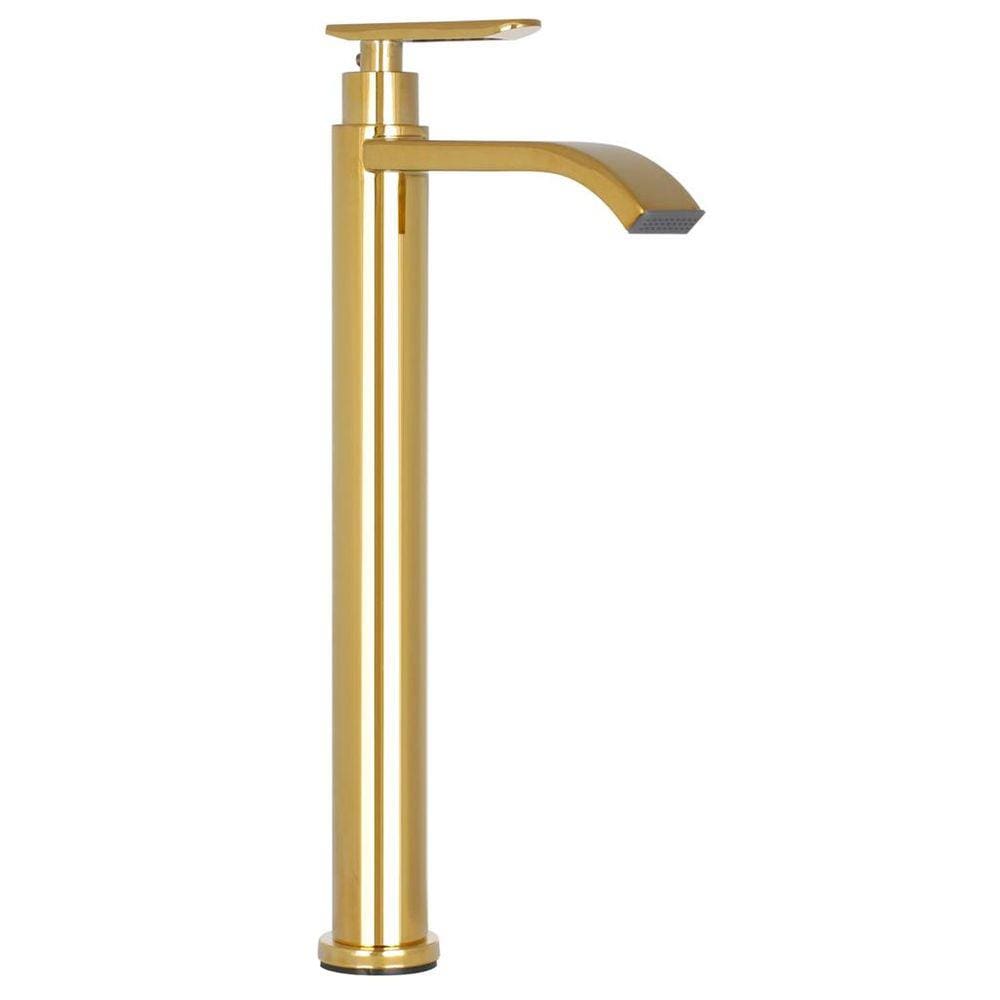 Torneira Banheiro Dourada Bica Alta LavaboPiaCubaLuxo