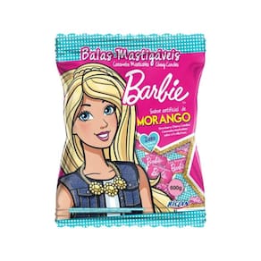 Bala Barbie Morango Mastigável Pacote 600g - Riclan