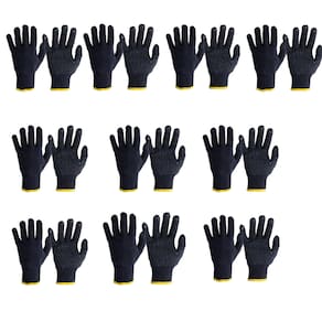 Kit Com 10 Unidades Luva De Malha Pigmentada Preta 100% Alg. Titanium 05454