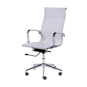 Cadeira De Escritorio Eames Esteirinha Alta Tela Branca