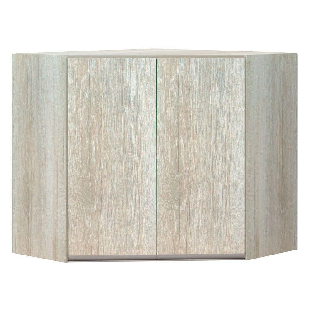 Armário Canto Diagonal Luciane 2 Portas Luci Legno Crema