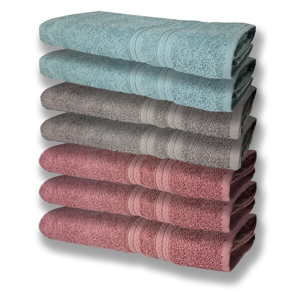7 Toalhas Grande E Grossa 3 Rosê 2 Cinza 2 Verde