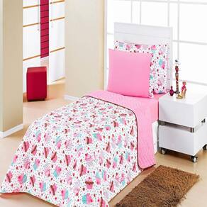 Cobre Leito Kids Cupcake Enxovais Aquarela 4 Peças