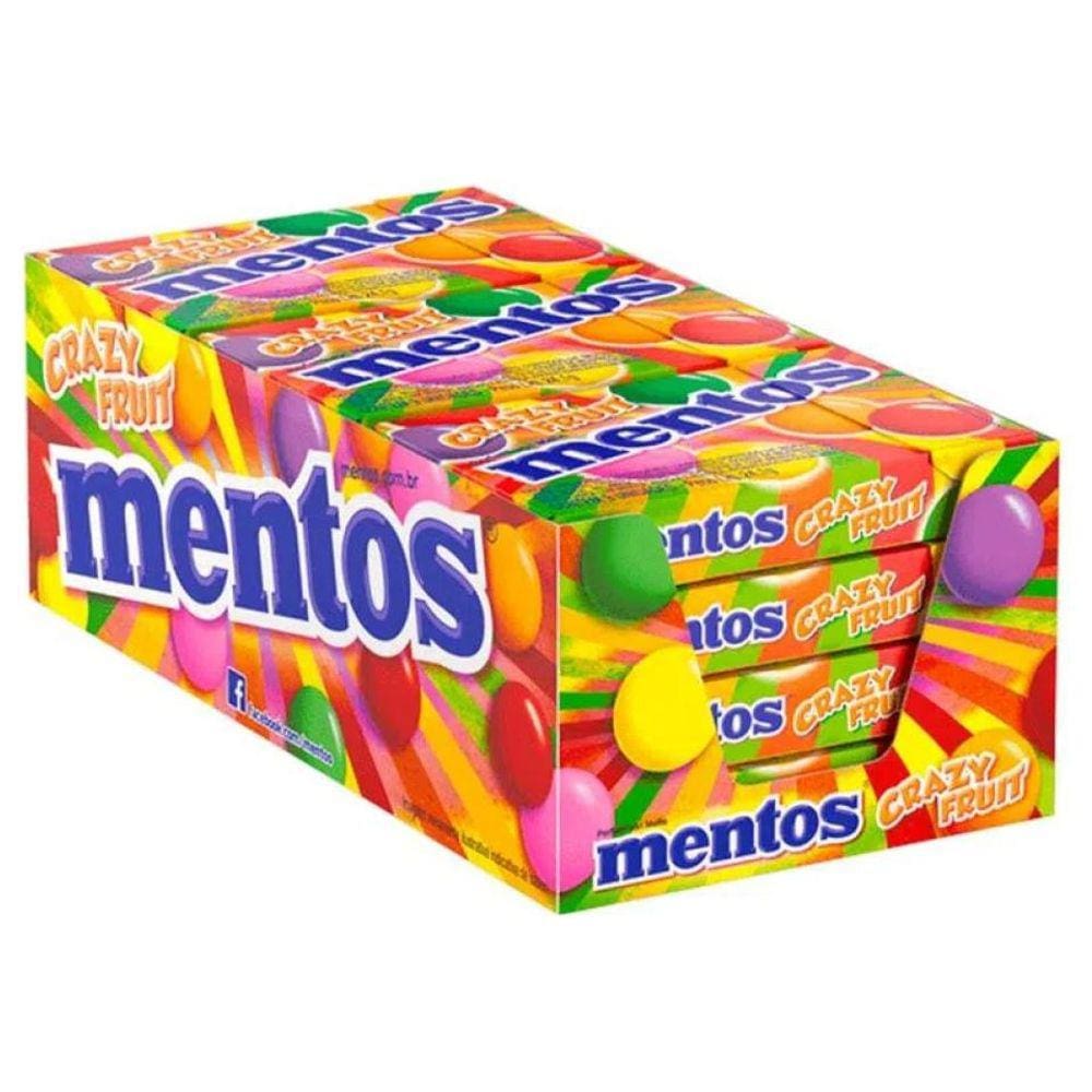 Bala Mentos Slim Box Crazy Fruit Frutas Caixa C/12unid - 289g