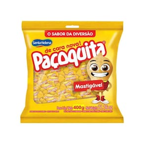 Bala Paçoquita Mastigável Amedoim Santa Helena Pacote 400g