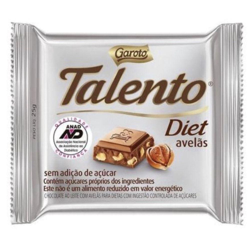Chocolate Diet Talento Avelãs Garoto 25g