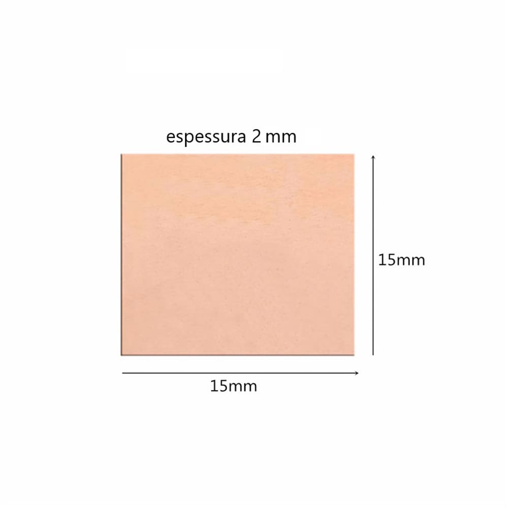 Chapa De Cobre - Dissipador Calor Chipset Gpu -15mm x 15mm x 2mm - UNIDADE