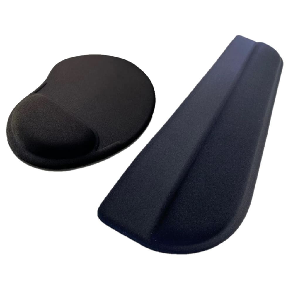 Kit Apoio De Pulso P/teclado C/aba Curta + Mousepad C/apoio de Pulso (preto liso)