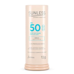 Protetor Solar Sunless Stick com Base Efeito Matte FPS 50 Cor Média 12g