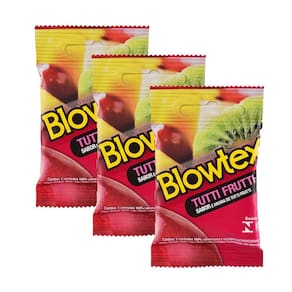 Kit 3 Pacotes Preservativo Blowtex Tutti-Frutti C/ 3 Unidades Cada