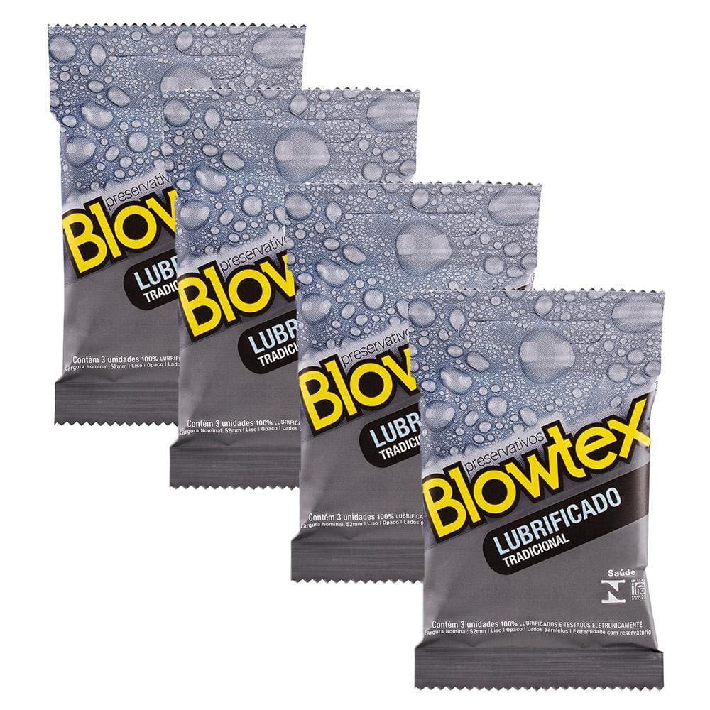 Kit 4 Pacotes Preservativo Blowtex Lubrificado C/ 3 Unidades Cada