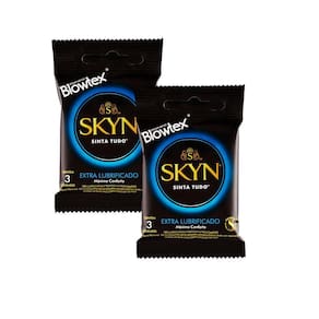 Kit 2 Pacotes Preservativo SKYN Extra Lubrificado C/ 3 Unidades Cada