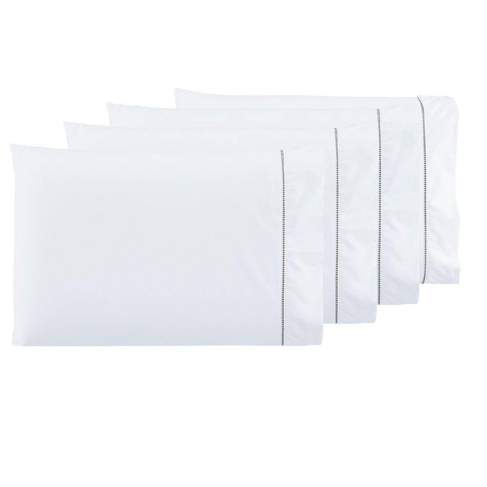 Kit 6 Fronhas Ponto Palito Percal 600 Fios Callandra