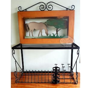 Suporte Paneleiro Artesanal Cavalo 60cm Sudeste Rústico