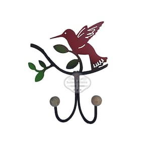Suporte para Porta Toalha de Banheiro Beija- Flor Vermelho Sudeste Rústico