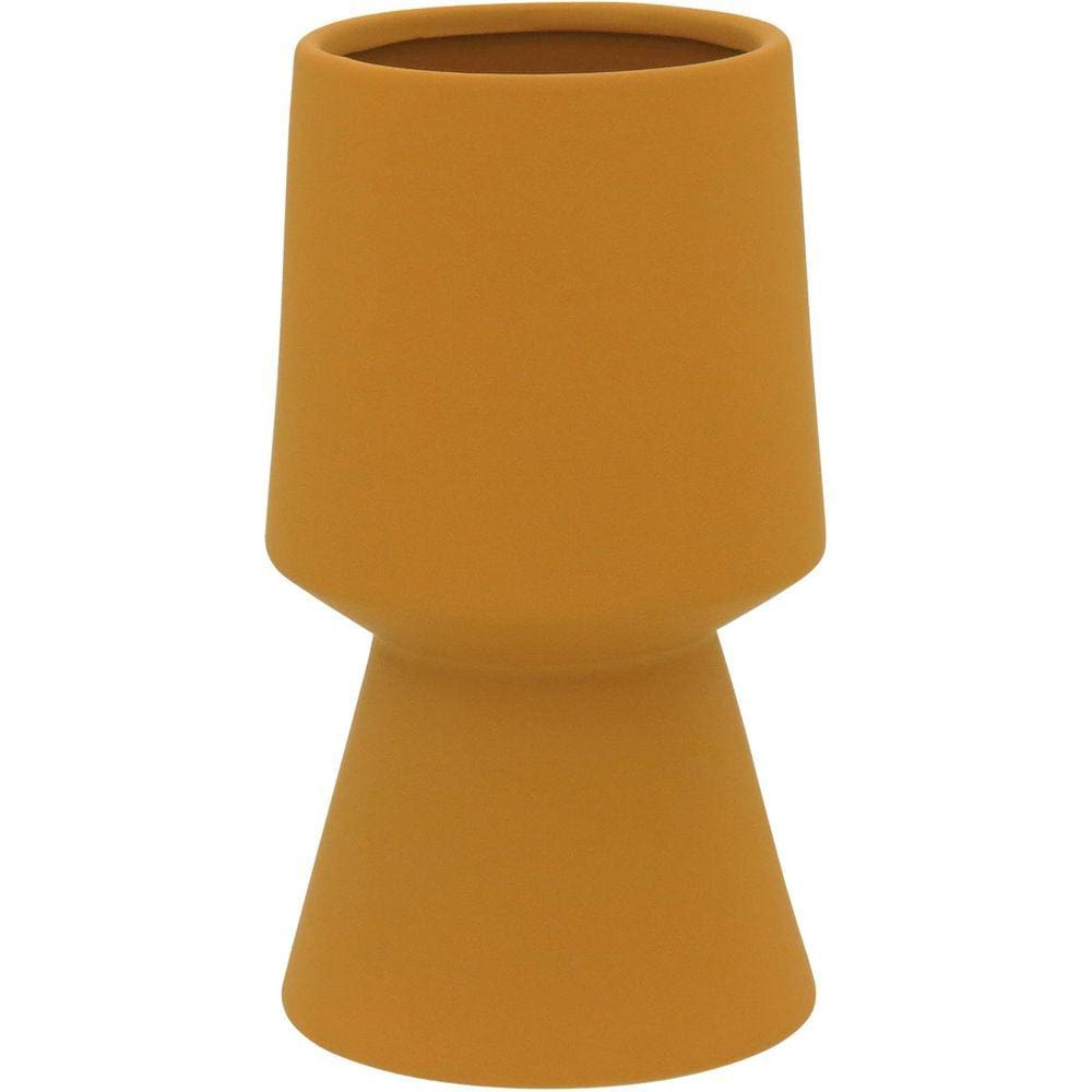 CAIRO VASO 20x11x11cm CERÂMICA AMARELO