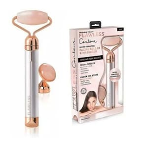 Rolo Massageador Facial De Quartzo Rosa Vibratório