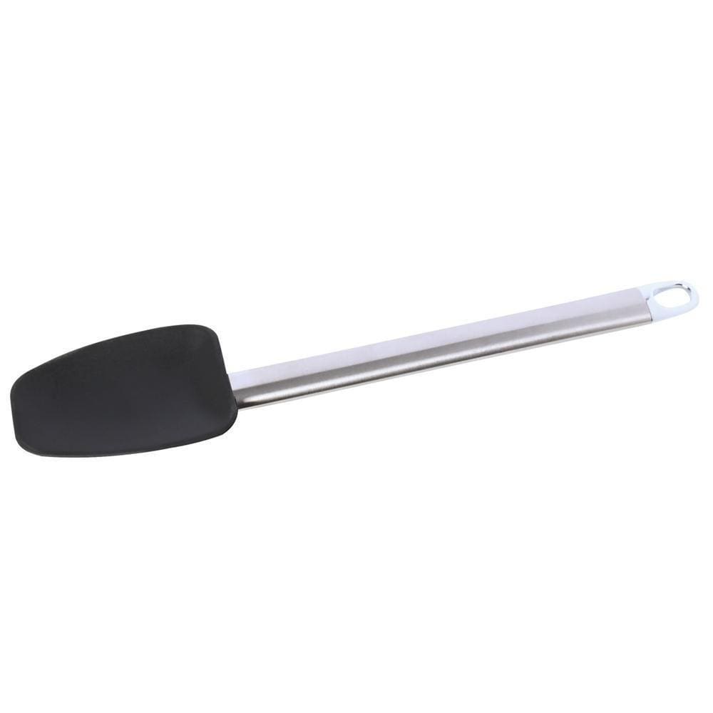 Espátula Média De Silicone E Aço Inox Preto Mimo Style