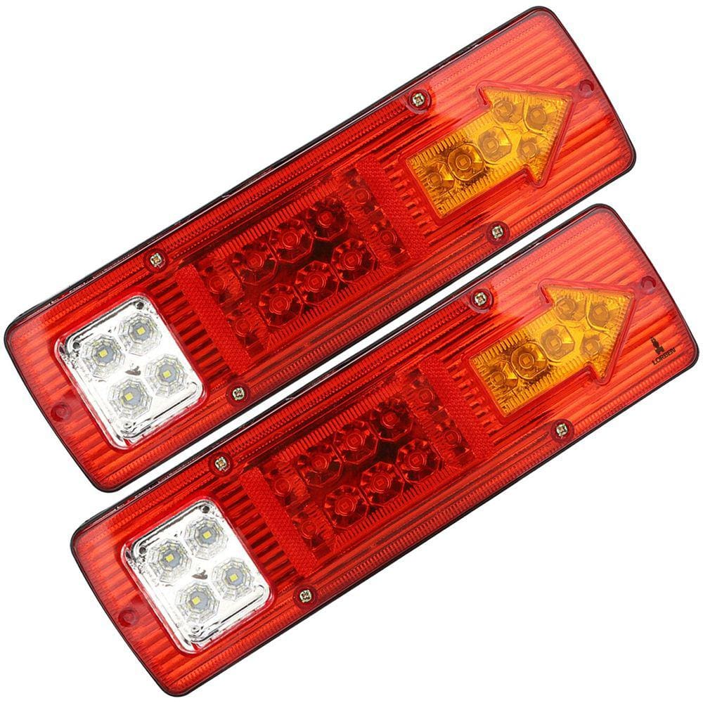 Par de Lanterna Traseira Led 29,5cm Caminhão Carreta Seta Ré Freio Lorben