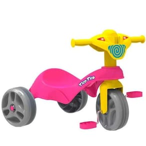 Triciclo Infantil Bandeirante Tico-Tico Club de Pedal Suporta até 19 Kg - Rosa