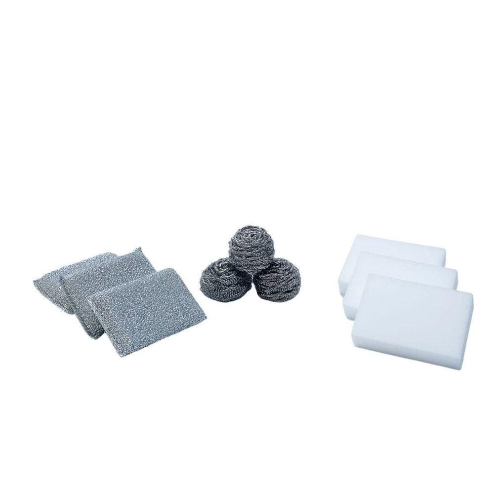 Kit esponjas  aço inox, poliéster e melamina 9 peças Simplo