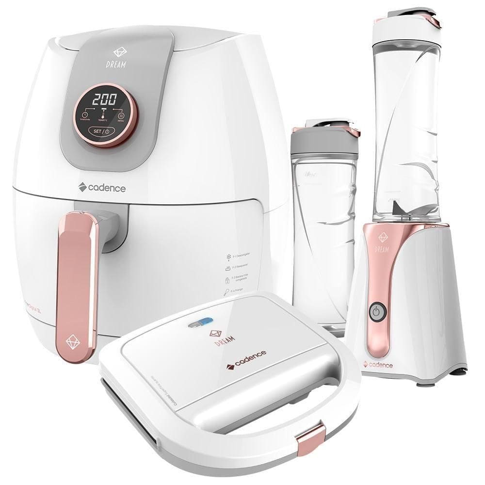 Kit Cadence Dream Rosé Gold - Fritadeira Blender E Sanduicheira - 220v