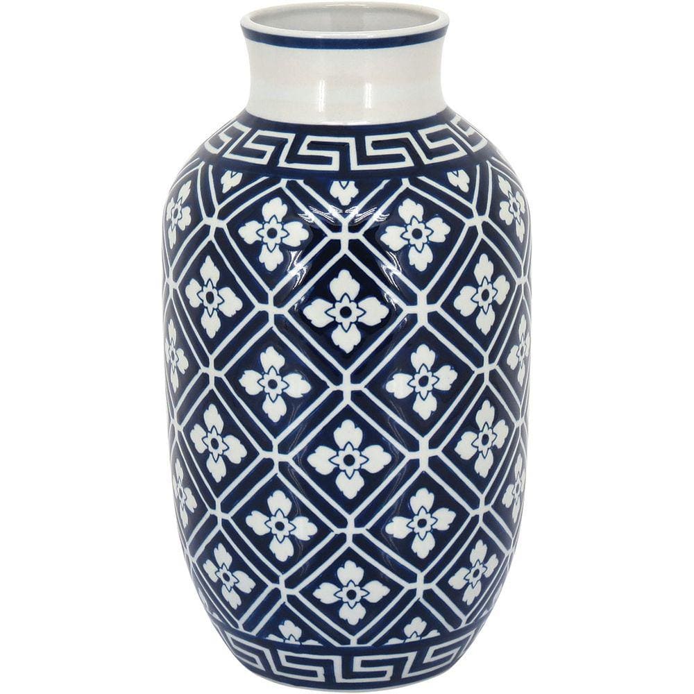 ZAJÍMAVY VASO 38x21x21cm CERÂMICA AZUL