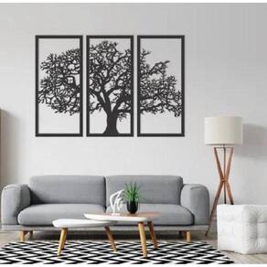 Conjunto Quadros Decorativos 3 Peças 25x25 Xadrez - Moldura Branca