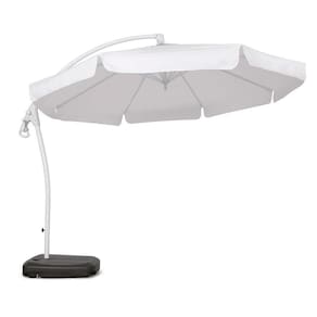 Ombrelone Suspenso Búzios Giratório 360° 3m Branco + Base em ABS 50 Litros Preta 891001 BEL
