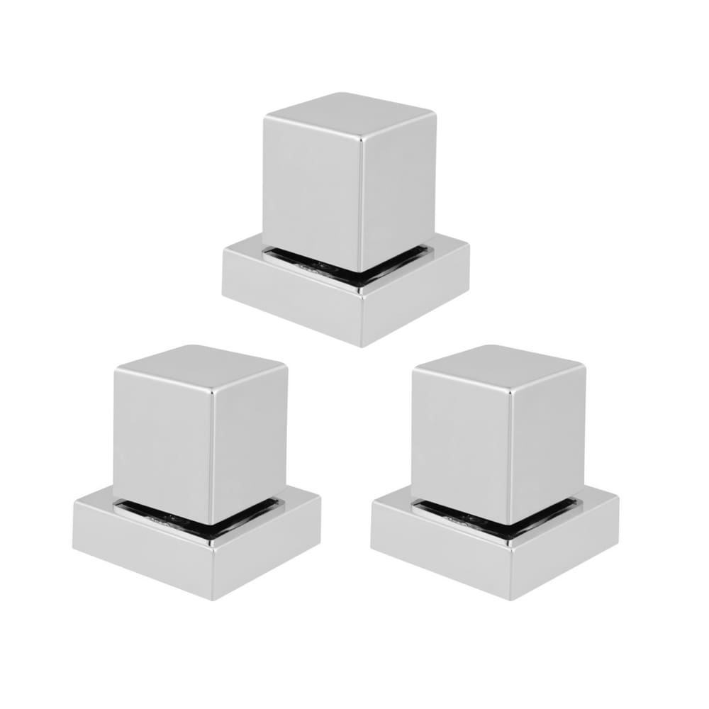 Kit C/ 03 Acabamentos De Registro Para Padrão Docol Quadrado Cromado